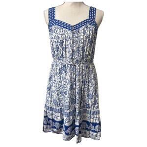 Knox Rose Blue White Spring Dress Medium